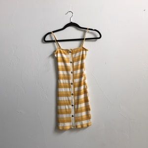 Yellow stripped tight dress
